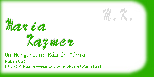 maria kazmer business card