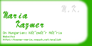 maria kazmer business card